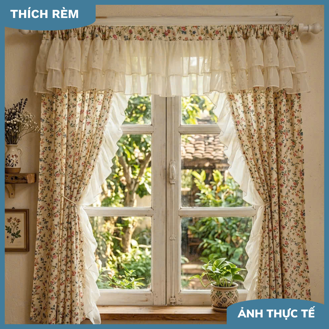 Rèm Vintage Cao Cấp – Rèm Cửa Sổ Decor Phong Cách Hàn Quốc Lãng Mạn