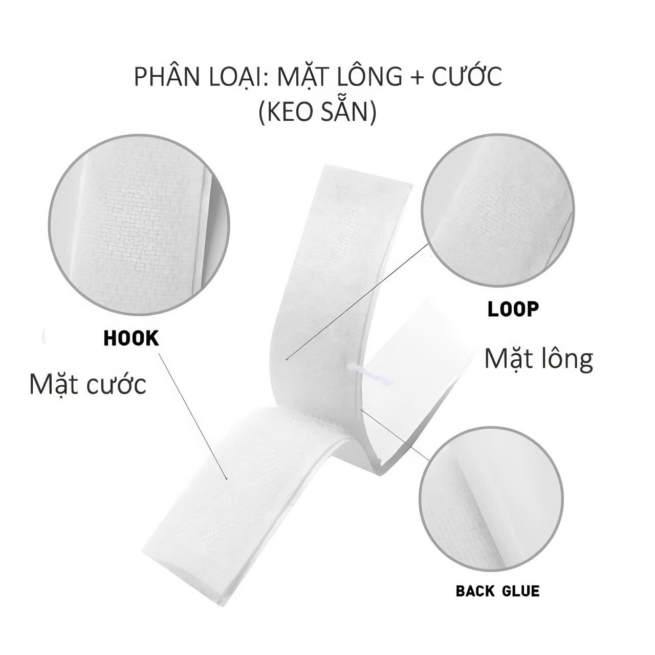 Băng gai dán rèm - Có sẵn keo