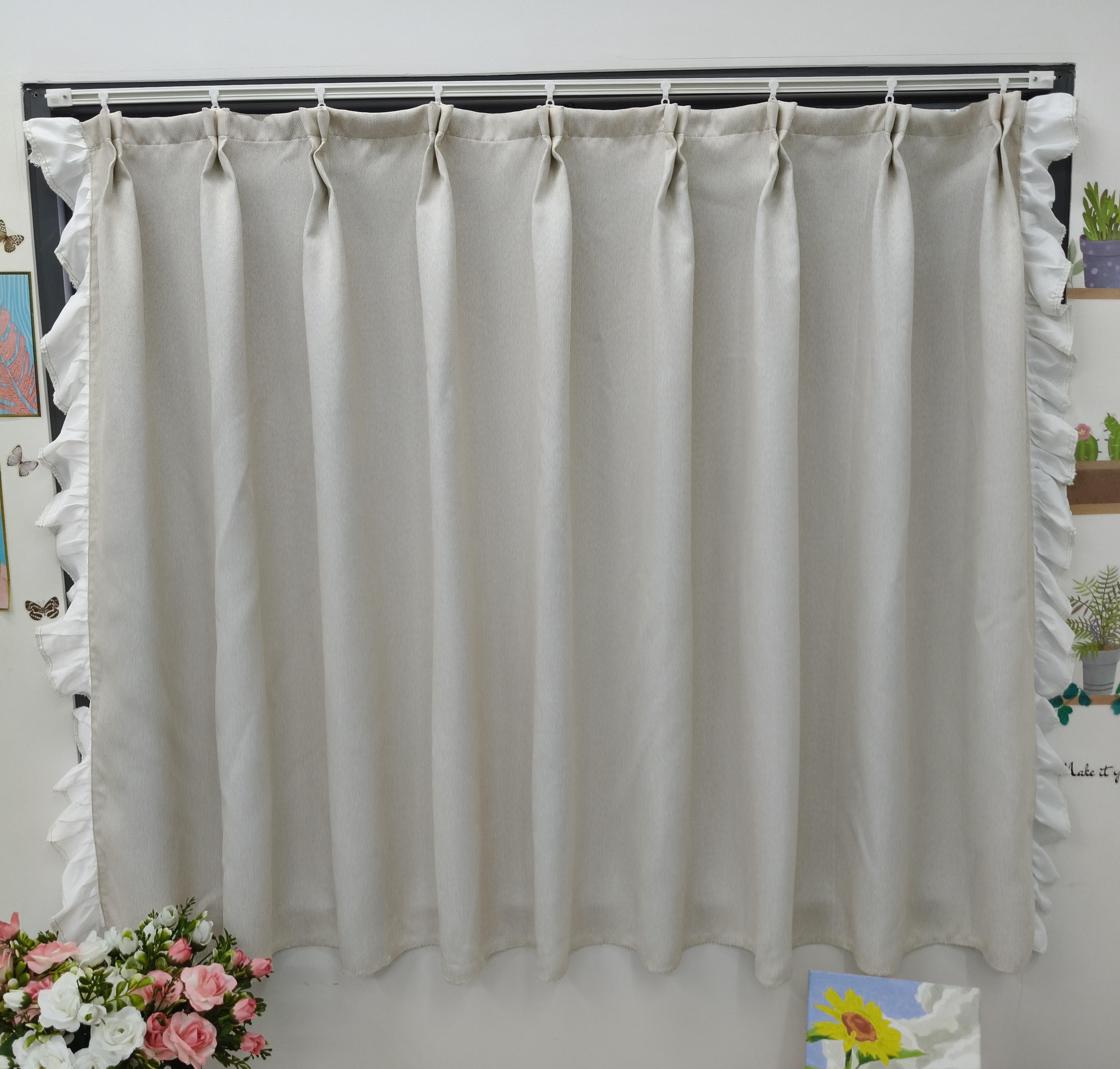 Rèm Che Nắng – May Xếp Ly, Viền Bèo 2 Cạnh