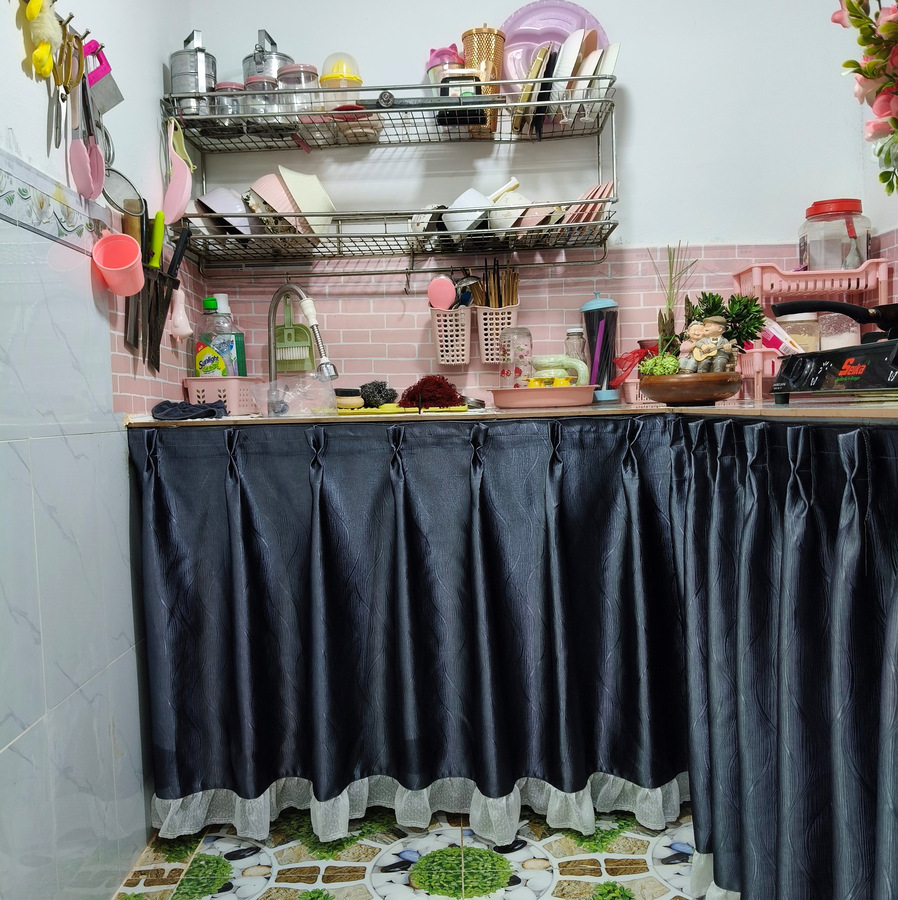 Rèm Bếp – May Xếp Ly, Bèo Chân Rèm