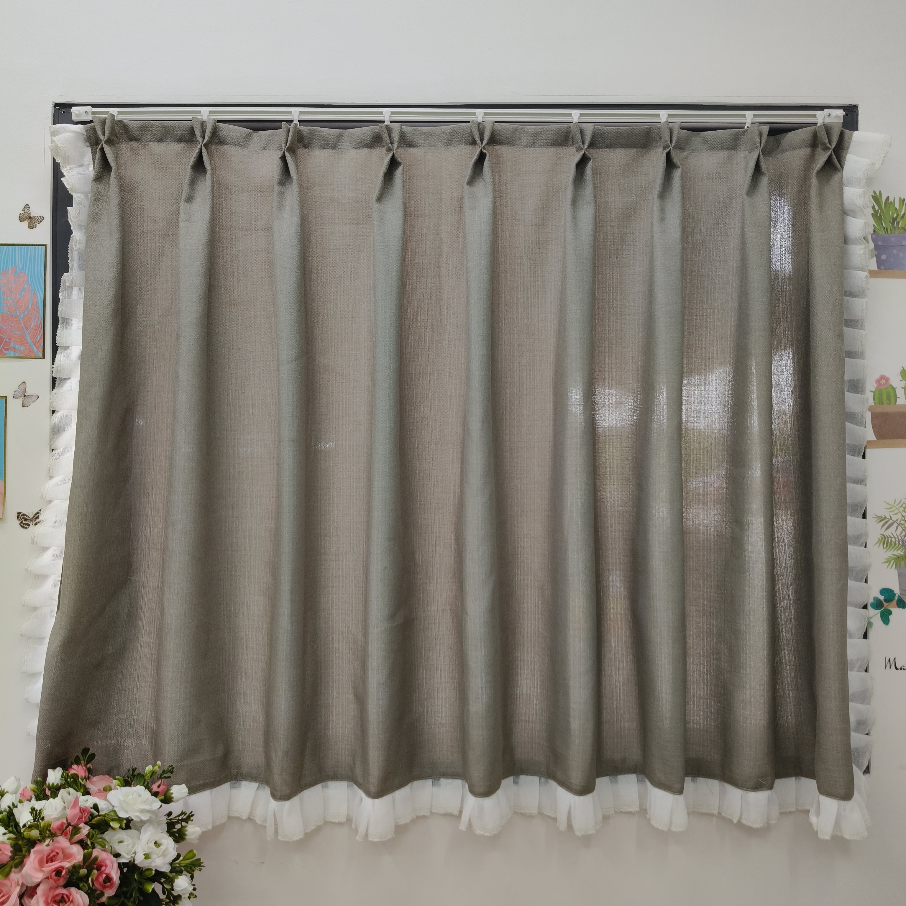 Rèm Che Nắng – May Xếp Ly, Viền Bèo 3 Cạnh