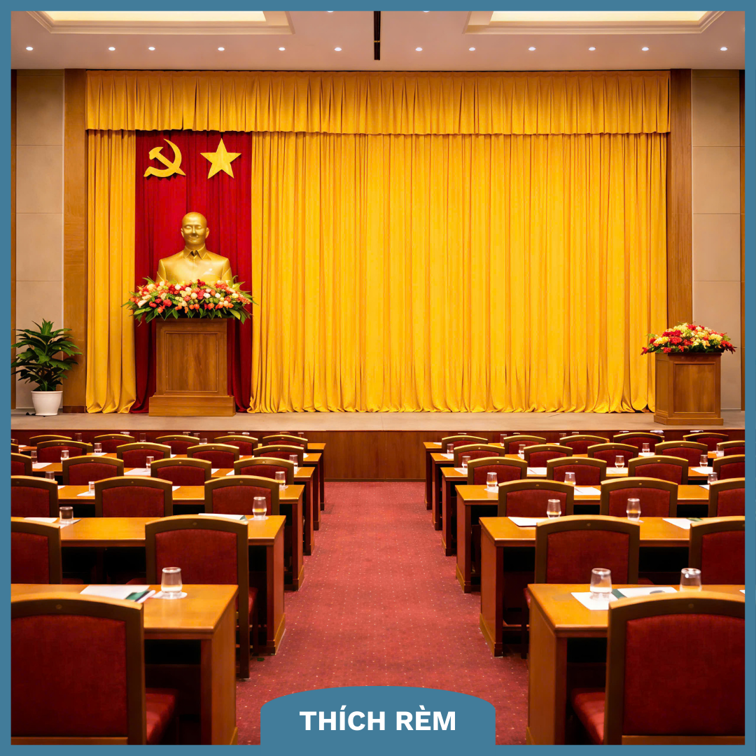 Rèm Hội Trường Cao Cấp – Thi Công Phông Rèm Hội Trường Trọn Gói
