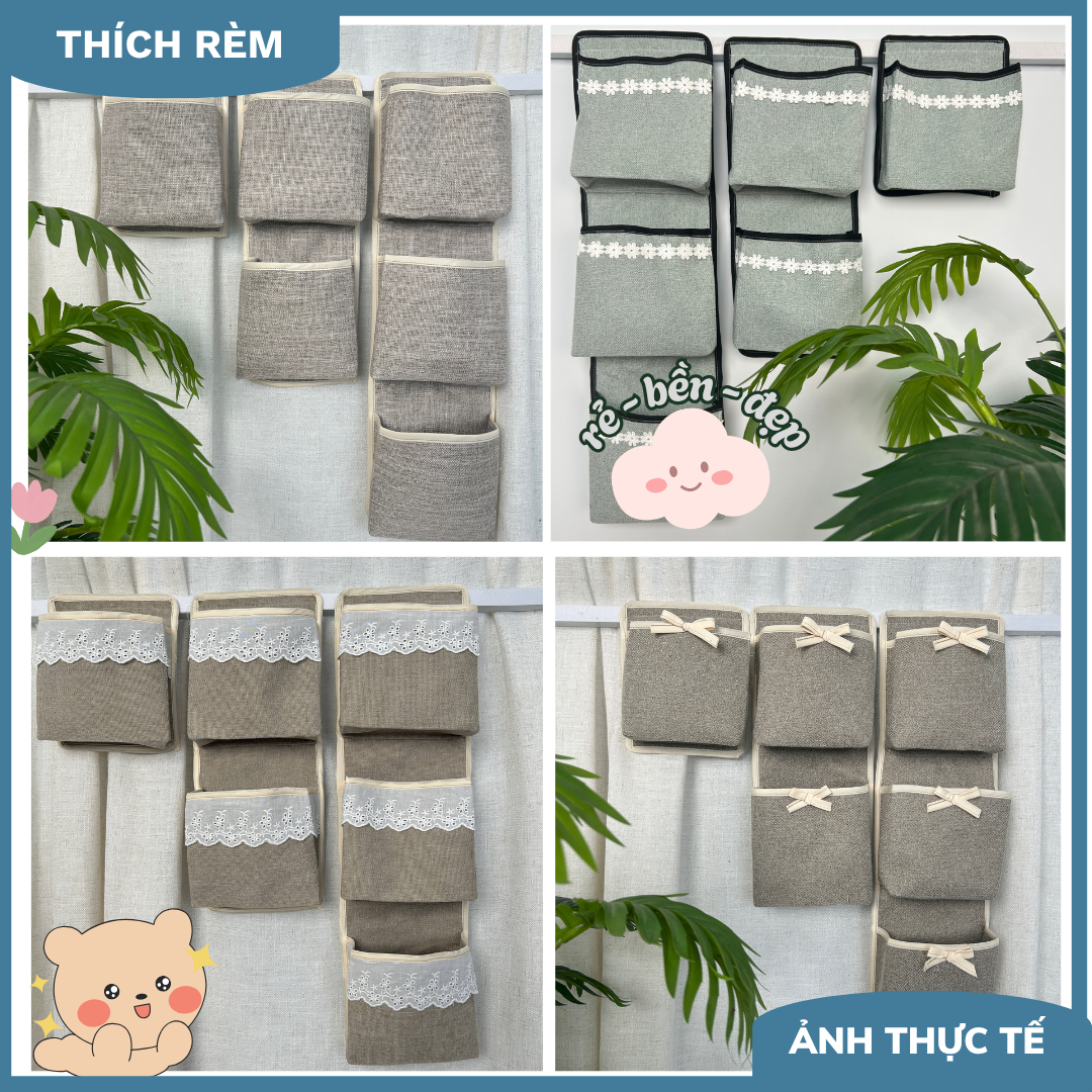 Túi Vải Dán Tiện Lợi Nhiều Ngăn - Túi Dán Tường Đa Năng, Tiết Kiệm Không Gian, Chi Phí