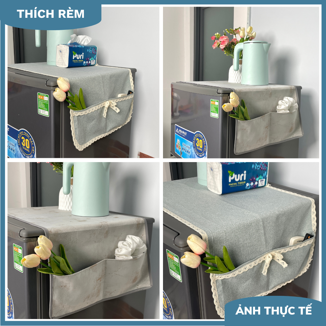 Tấm Phủ Tủ Lạnh Chống Bụi Có Túi Đựng Đồ Tiện Dụng - Giải Pháp Tối Ưu Không Gian Bếp 