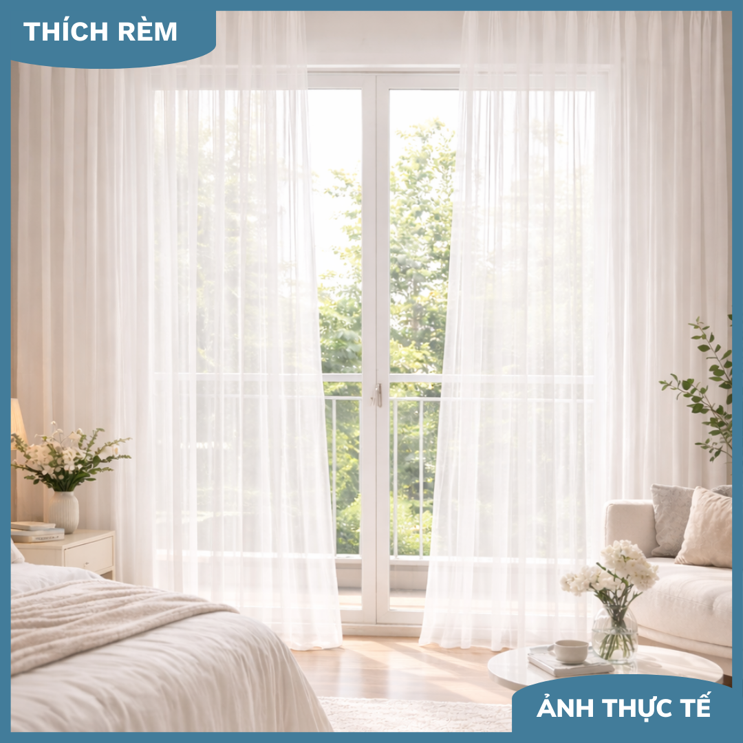 Rèm Voan Lọc Sáng Nhẹ Nhàng - Rèm Vải Trang Trí Phòng Ngủ Sang Trọng
