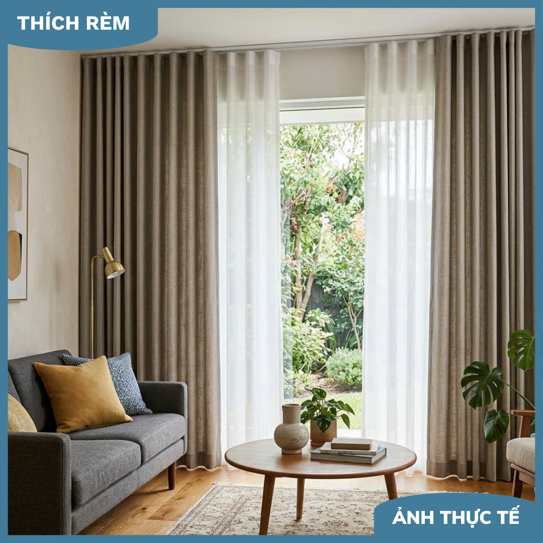 Rèm Che Nắng Cao Cấp - Rèm Hai Lớp Hoàn Hảo Cho Phòng Khách