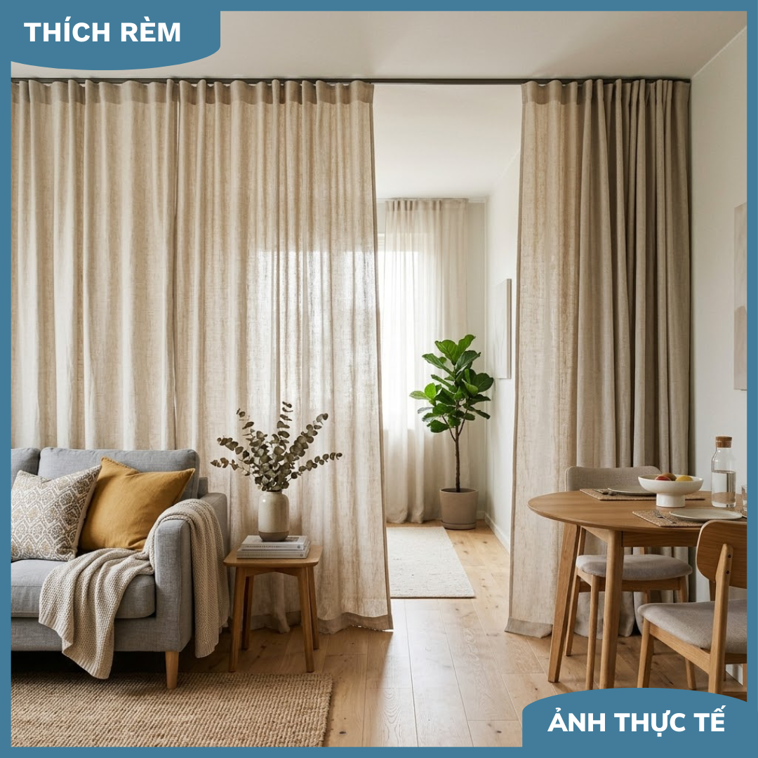 Rèm Ngăn Phòng Hiện Đại - Rèm Định Hình Cho Căn Hộ Cao Cấp