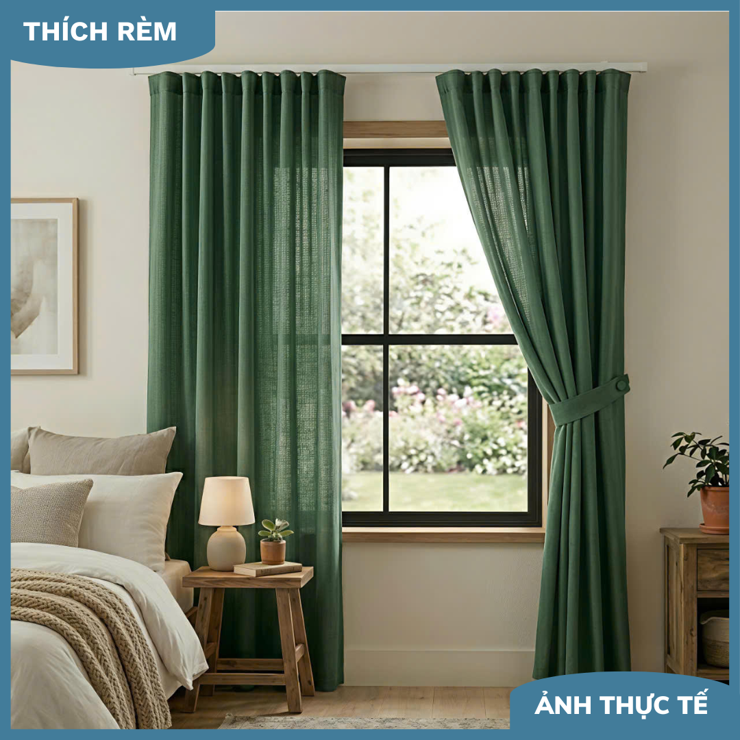Rèm Phòng Ngủ Xanh Lá - Rèm Định Hình Sang Trọng Cho Phòng Ngủ