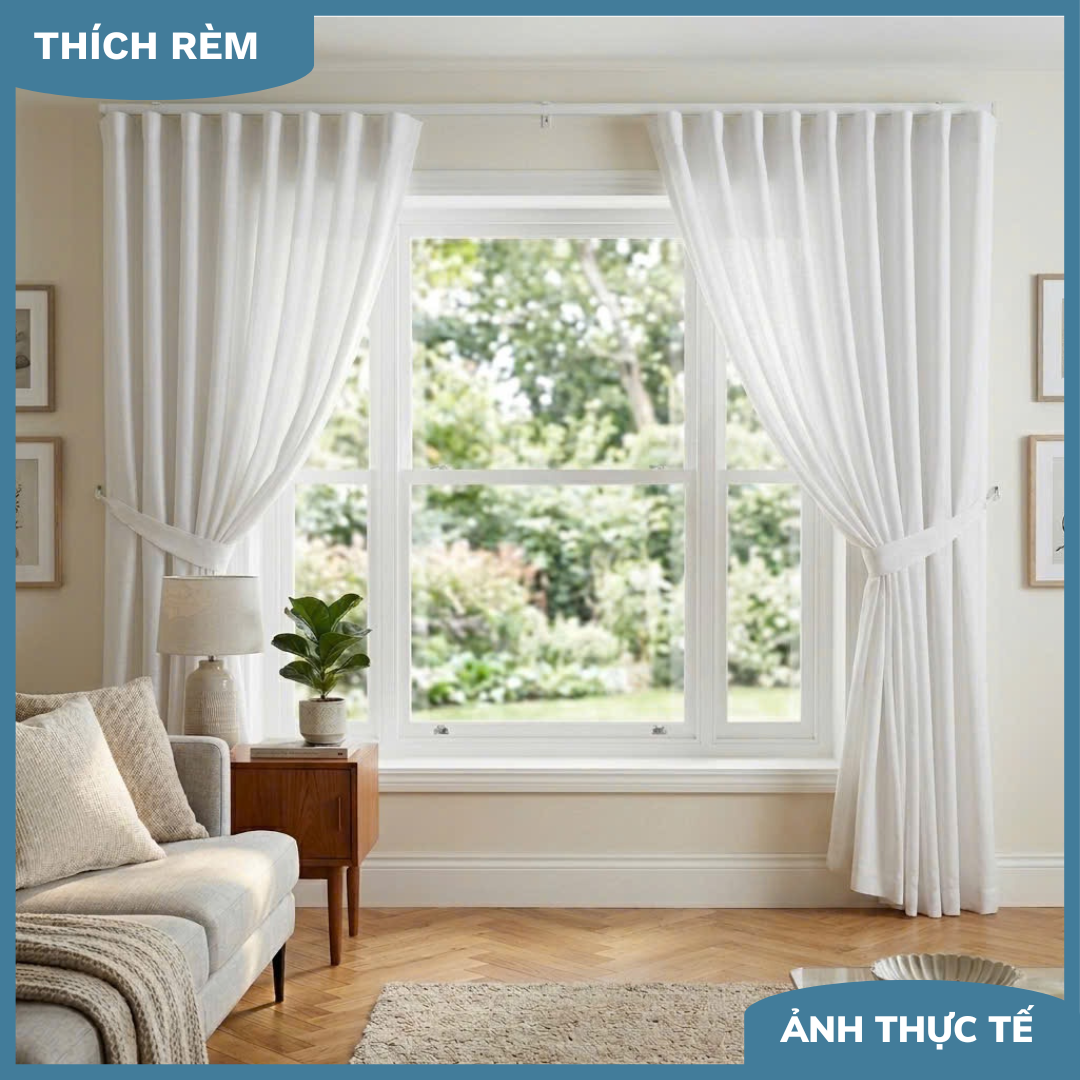 Rèm Cửa Sổ Lãng Mạn - Rèm Voan Trắng Tinh Tế Cho Phòng Khách