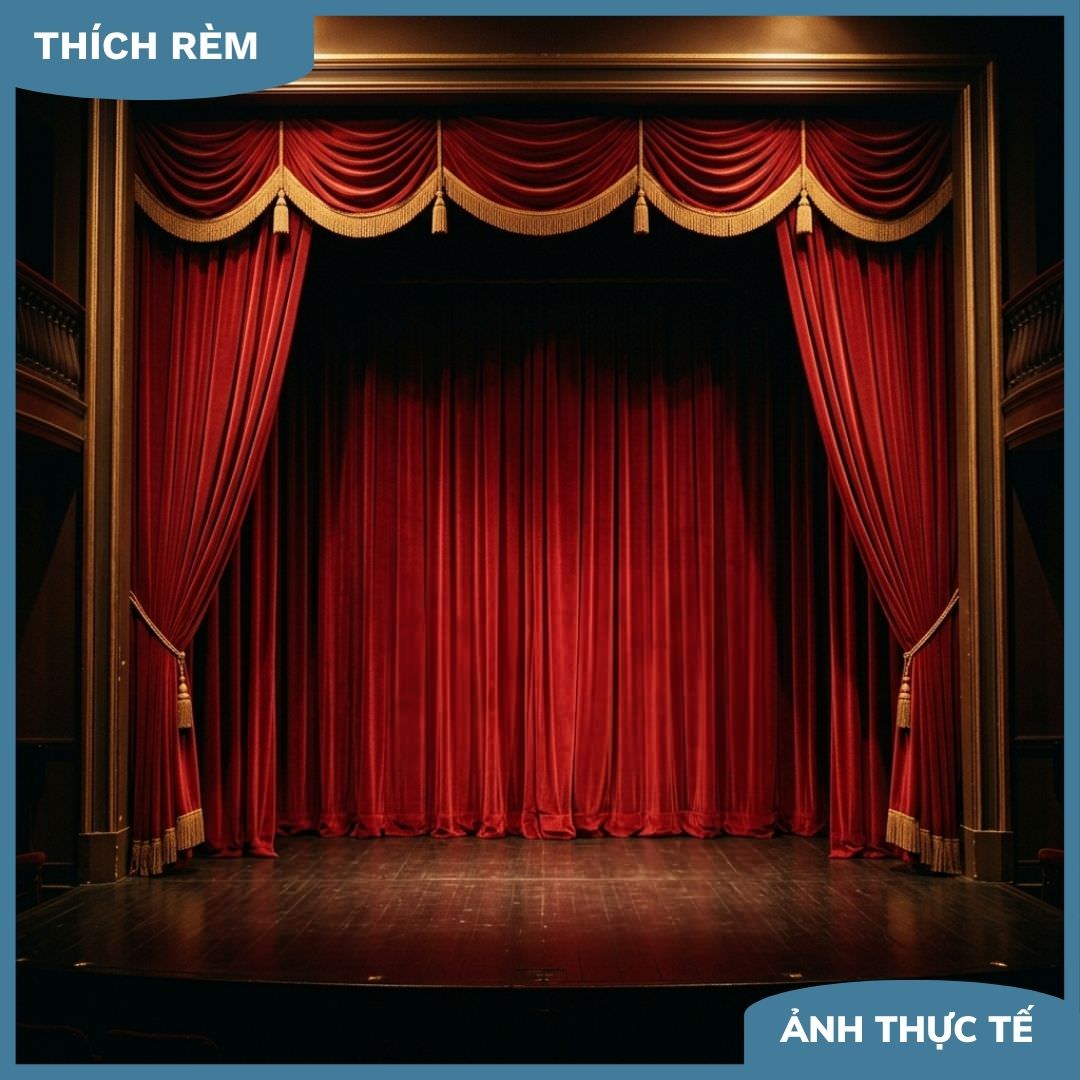 Rèm Sân Khấu Nhung Đỏ Sang Trọng - Phông Rèm Hội Trường Nhà Hát Lớn