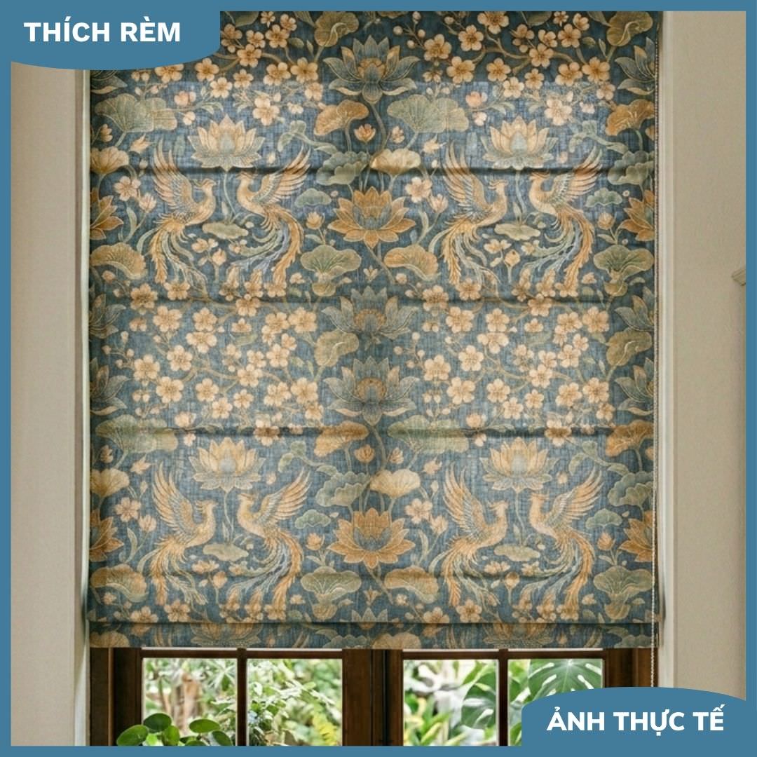 Rèm Roman Họa Tiết Cổ Điển Sang Trọng – Rèm Cửa Sổ Phòng Ngủ