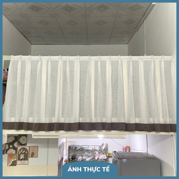Rèm che gác lửng phối màu - Rèm voan trang trí nhà, quán cafe - G04