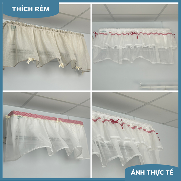 Rèm Che Máy Lạnh Trang Trí – Rèm Che Điều Hòa Nhỏ Gọn Chống Bụi, Decor