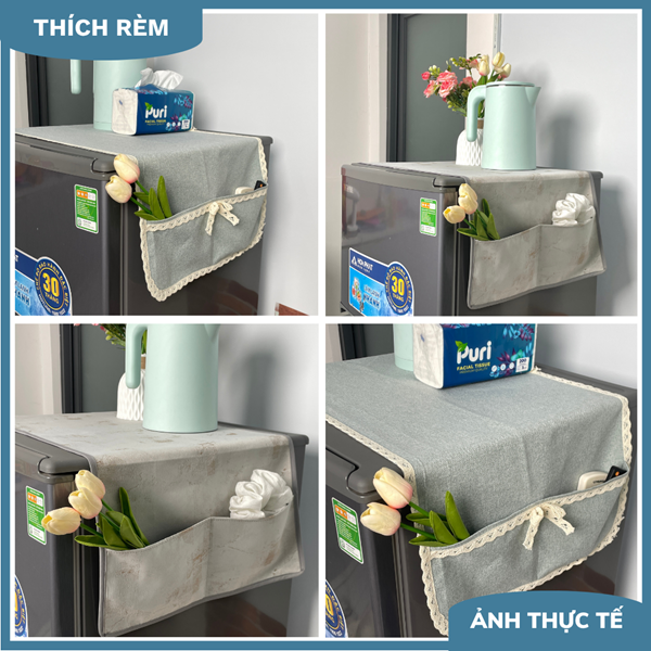 Tấm Phủ Tủ Lạnh Chống Bụi Có Túi Đựng Đồ Tiện Dụng - Giải Pháp Tối Ưu Không Gian Bếp 